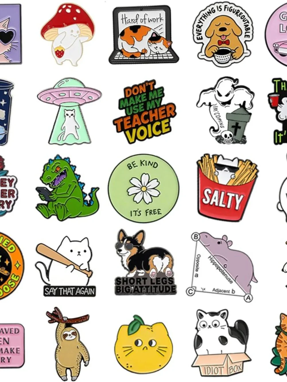 20/40/50/80 PCS Cute Enamel Backpack Pins, Funny Enamel Pins Bulk Set Cool Butto